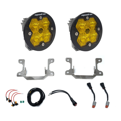 Kit de luces/faros de niebla Baja Designs Squadron 2.0 Sport Fog Pocket Light Kit - RAM 2019-25 2500/3500; Note: Big Horn (Lens Pattern: Wide Cornering, Color: Baja Amber)