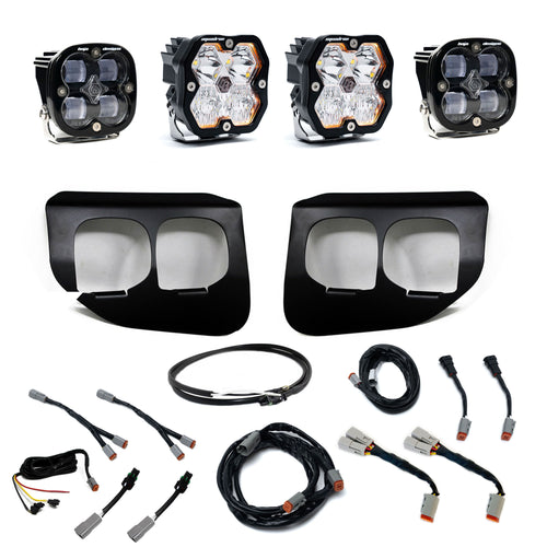 Kit de luces/faros de niebla Baja Designs Squadron 2.0 Sport/Squadron SAE Dual Fog Pocket Light Kit - Ford 2020-22 F-250/350 Super Duty (Lens Pattern: Multi Pattern, Color: Clear, Wiring Type: Upfitter)