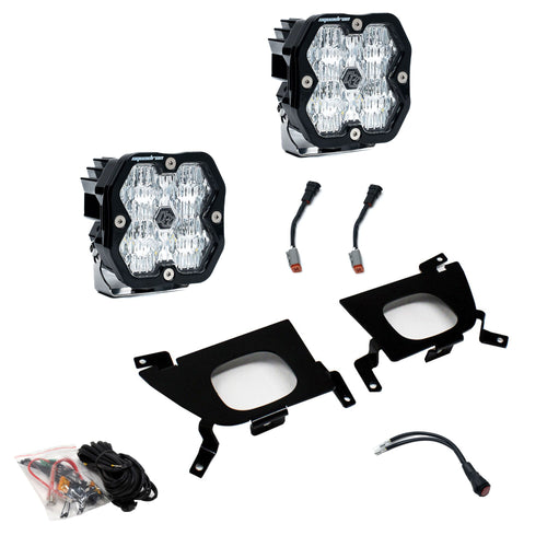 Kit de luces/faros de niebla Baja Designs Squadron 2.0 Sport Fog Pocket Light Kit - Chevy 2019-22 Silverado 1500; 2020-22 2500HD/3500HD (Lens Pattern: Wide Cornering, Color: Clear)