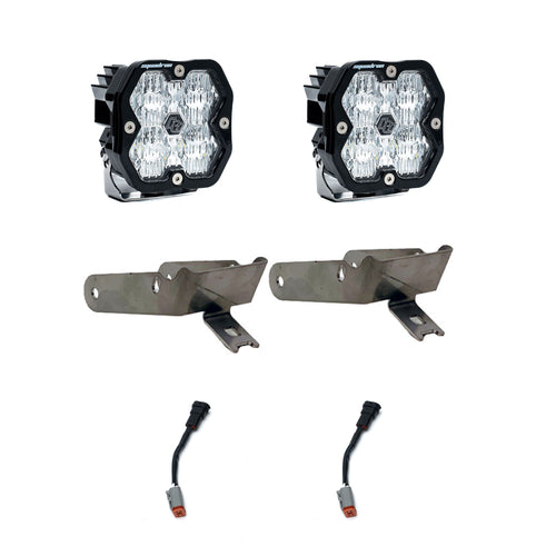 Kit de luces/faros de niebla Baja Designs Squadron 2.0 Sport Fog Pocket LIght Kit - Ford 1999-10 F-250/350 Super Duty (Lens Pattern: Wide Cornering, Color: Clear)