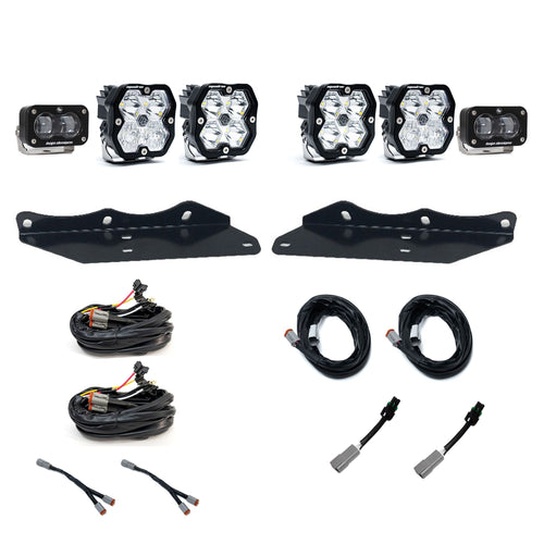 Kit de luces/faros de niebla Baja Designs Squadron 2.0 Sport/S2 SAE "Sportman" Fog Pocket Light Kit - Ford 2017-20 F-150 Raptor (Lens Pattern: Multi Pattern, Color: Clear)