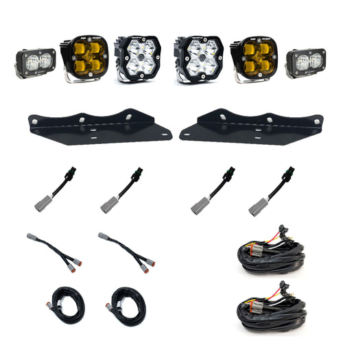 Kit de luces/faros de niebla Baja Designs Squadron 2.0 Sport/Squadron SAE/S2 Sport Fog Pocket Light Kit - Ford 2017-20 F-150 Raptor (Lens Pattern: Multi Pattern/SAE Fog, Color: Amber)