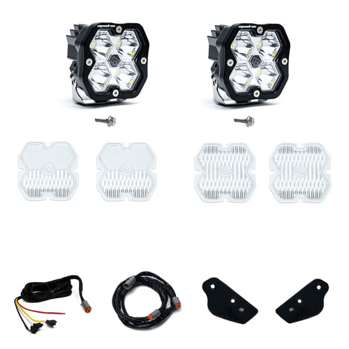 Kit de luces para pilar A Baja Designs Squadron 2.0 Sport A-Pillar Light Kit - Ford 2021-26 Bronco; 2022-24 Bronco Raptor (Lens Pattern: Spot, Color: Clear, Wiring Type: Upfitter)