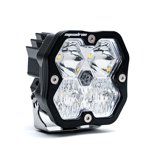 Luz auxiliar LED Baja Designs Squadron 2.0 Sport Black LED Auxiliary Light Pod - Universal (Light Pattern: Driving/Combo, Color: Clear)