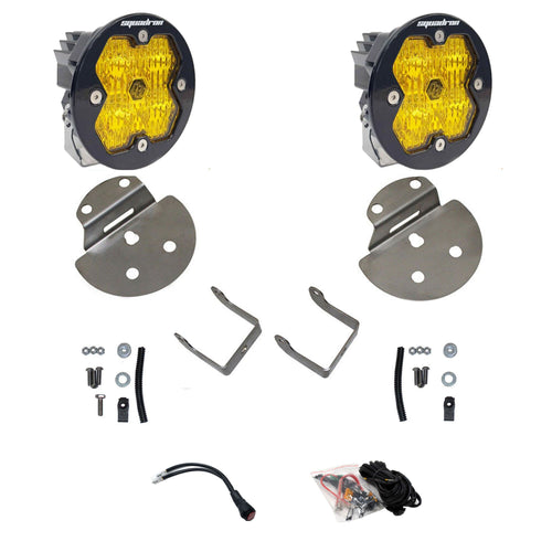 Kit de luces/faros de niebla Baja Designs Squadron-R 2.0 Sport Fog Pocket Light Kit - Chevy/GMC 2015-19 Colorado/Canyon/Silverado/Sierra/2500HD/3500HD (Lens Pattern: Wide Cornering, Color: Baja Amber)