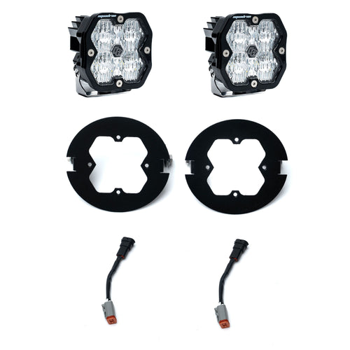 Kit de luces/faros de niebla Baja Designs Squadron 2.0 Sport Fog Pocket Light Kit - Ford 2006-14 F-150; Toyota 2005-11 Tacoma; 2007-13 Tundra (Lens Pattern: Wide Cornering, Color: Clear)