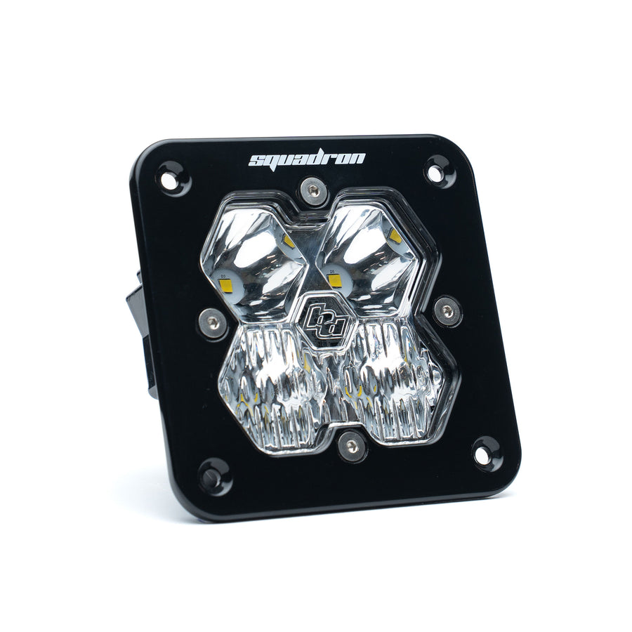 Luz auxiliar LED Baja Designs Squadron 2.0 Sport Black Flush Mount LED Auxiliary Light Pod - Universal (Light Pattern: Driving/Combo, Color: Clear)