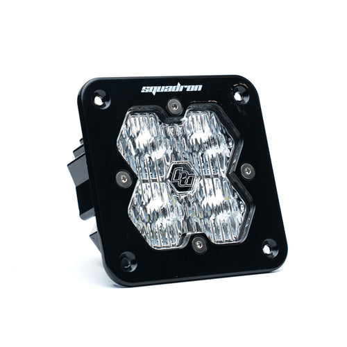 Luz auxiliar LED Baja Designs Squadron 2.0 Sport Black Flush Mount LED Auxiliary Light Pod - Universal (Light Pattern: Wide Cornering, Color: Clear)