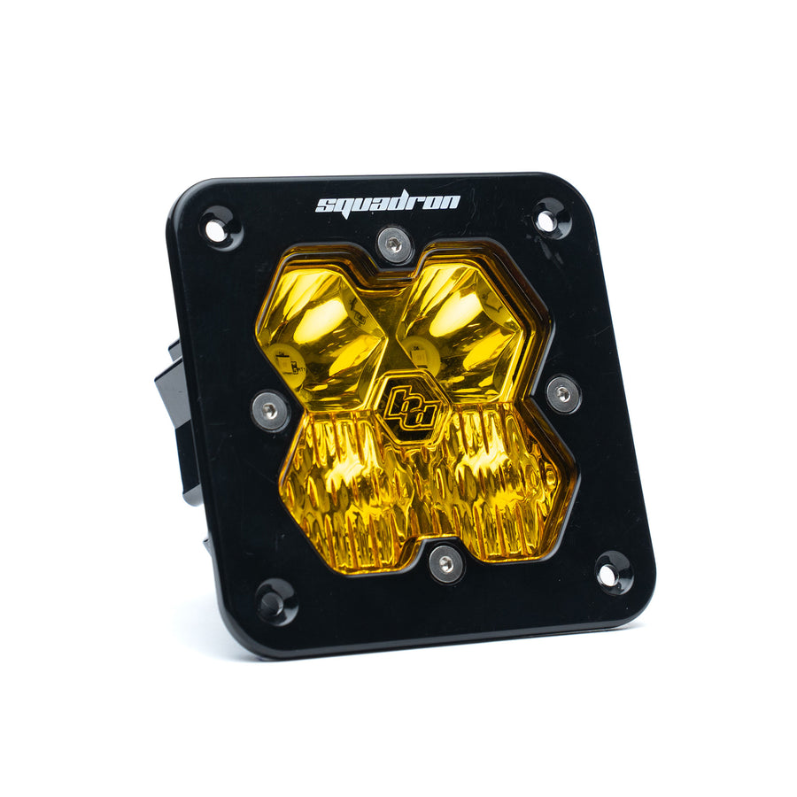 Luz auxiliar LED Baja Designs Squadron 2.0 Sport Black Flush Mount LED Auxiliary Light Pod - Universal (Light Pattern: Driving/Combo, Color: Baja Amber)