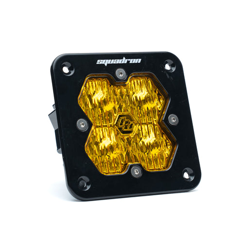 Luz auxiliar LED Baja Designs Squadron 2.0 Sport Black Flush Mount LED Auxiliary Light Pod - Universal (Light Pattern: Wide Cornering, Color: Baja Amber)