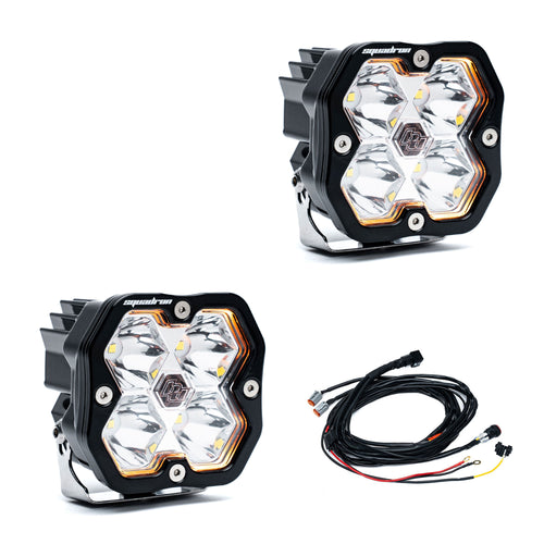 Luz auxiliar LED Baja Designs Squadron 2.0 Sport negro LED Auxiliary Light Pod par - Universal (Light Pattern: Spot, Color: Clear, Harnéss?: Yes)