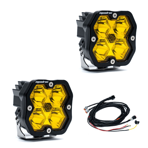 Luz auxiliar LED Baja Designs Squadron 2.0 Sport negro LED Auxiliary Light Pod par - Universal (Light Pattern: Spot, Color: Baja Amber, Harnéss?: Yes)