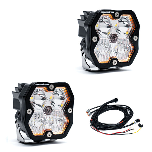 Luz auxiliar LED Baja Designs Squadron 2.0 Sport negro LED Auxiliary Light Pod par - Universal (Light Pattern: Driving/Combo, Color: Clear, Harnéss?: Yes)