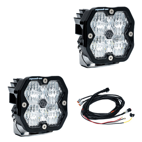 Luz auxiliar LED Baja Designs Squadron 2.0 Sport negro LED Auxiliary Light Pod par - Universal (Light Pattern: Wide Cornering, Color: Clear, Harnéss?: Yes)