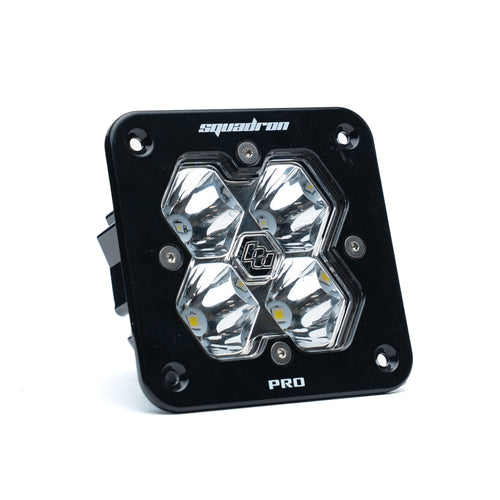 Luz auxiliar LED Baja Designs Squadron 2.0 Pro Black Flush Mount LED Auxiliary Light Pod - Universal (Light Pattern: Spot, Color: Clear)
