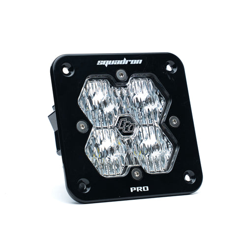 Luz auxiliar LED Baja Designs Squadron 2.0 Pro Black Flush Mount LED Auxiliary Light Pod - Universal (Light Pattern: Wide Cornering, Color: Clear)
