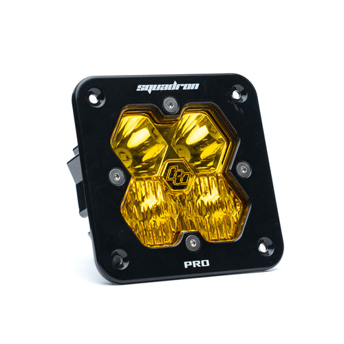 Luz auxiliar LED Baja Designs Squadron 2.0 Pro Black Flush Mount LED Auxiliary Light Pod - Universal (Light Pattern: Driving/Combo, Color: Baja Amber)