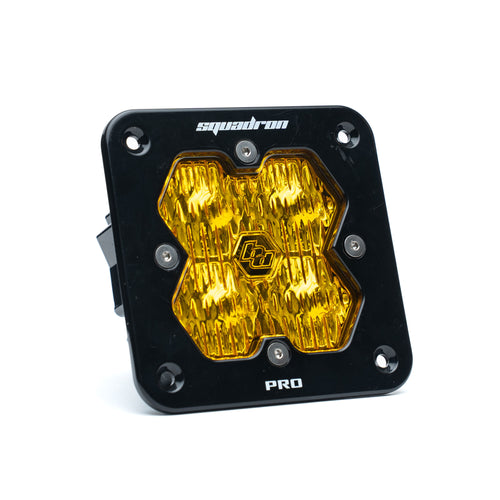Luz auxiliar LED Baja Designs Squadron 2.0 Pro Black Flush Mount LED Auxiliary Light Pod - Universal (Light Pattern: Wide Cornering, Color: Baja Amber)