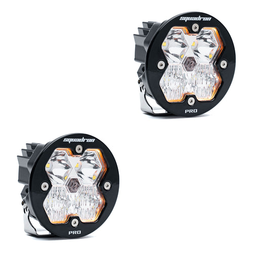 Luz auxiliar LED Baja Designs Squadron-R 2.0 Pro negro LED Auxiliary Light Pod par - Universal (Light Pattern: Driving/Combo, Color: Clear, Harnéss?: No)