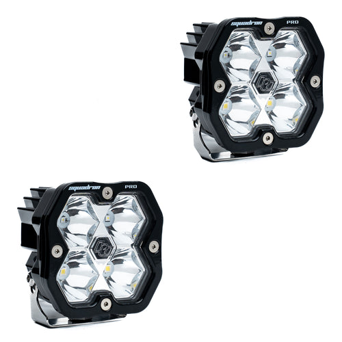 Luz auxiliar LED Baja Designs Squadron 2.0 Pro negro LED Auxiliary Light Pod par - Universal (Light Pattern: Spot, Color: Clear, Harnéss?: No)