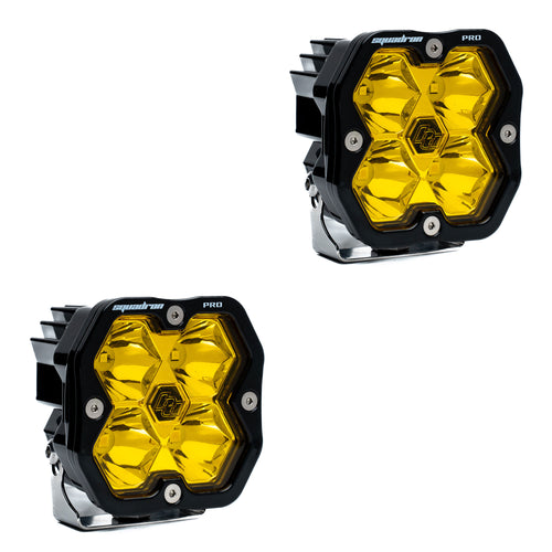 Luz auxiliar LED Baja Designs Squadron 2.0 Pro negro LED Auxiliary Light Pod par - Universal (Light Pattern: Spot, Color: Baja Amber, Harnéss?: No)