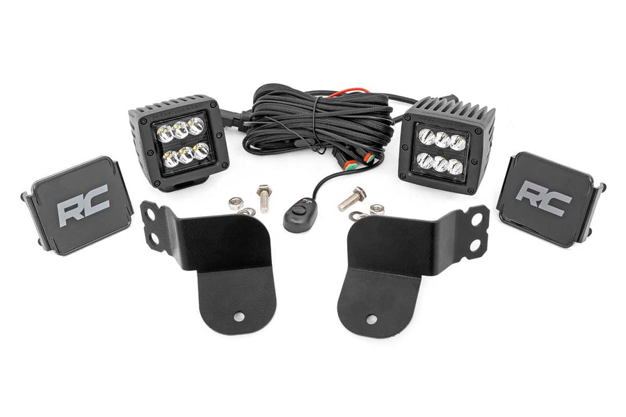 Kit de Luces LED | Montaje en Jaula | 2" Negro Pair | Spot | Polaris General XP 4 1000