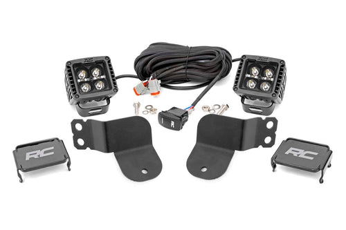 Kit de Luces LED | Montaje en Jaula | 2" Negro Pair | Ámbar DRL | Polaris General XP 4 1000