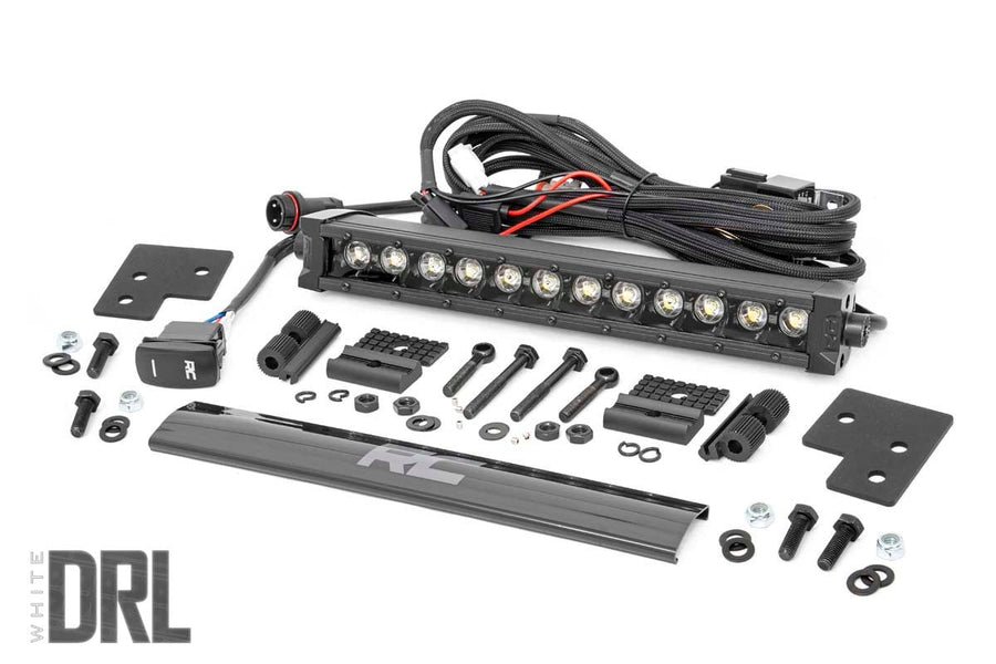 Kit de Luces LED | Montaje de Defensa | 12" Negro Single Row | Blanco DRL | Polaris Ranger XP 1000