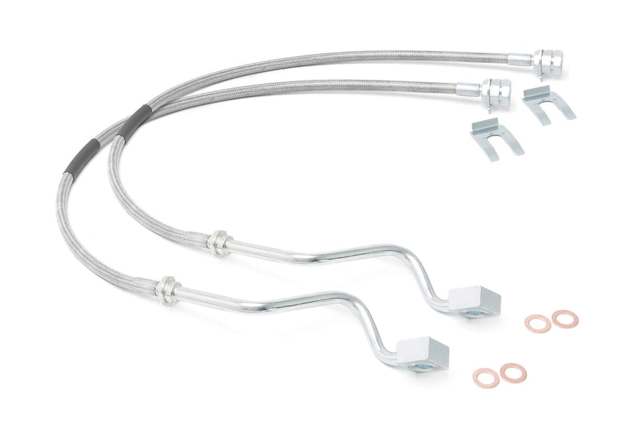 Líneas de Freno | Acero Inoxidable | FR | Elevación de 4-8 Pulgadas | Ford F-250/F-350 Super Duty (99-04)