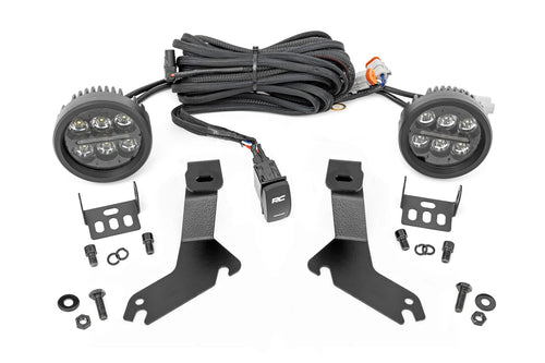 Kit de Luces LED | Montaje tipo Ditch | Serie Negro Redonda | 3.5 Inch | Ámbar DRL | Chevy 1500 (99-06)