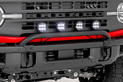 Montaje para Barra de Luces | 3.5" Redondo LED (Quad) | Negro | Ámbar DRL | OE Modular Acero | Ford Bronco (21-24)