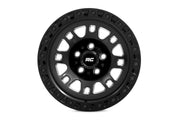 Rough Country 82 Serie Rin | Una Pieza | Negro Semi Brillante | 18x9 | 5x4.5 | 0mm