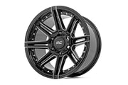 Rough Country 88 Serie Rin | Una Pieza | Negro Brillante | 17x9 | 6x5.5 | +0mm
