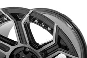 Rough Country 89 Serie Rin | Una Pieza | Negro Maquinado Gunmetal | 17x9 | 5x5 | -12mm