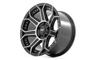 Rough Country 89 Serie Rin | Una Pieza | Negro Maquinado Gunmetal | 17x9 | 5x5 | -12mm