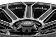 Rough Country 89 Serie Rin | Una Pieza | Negro Maquinado Gunmetal | 17x9 | 5x4.5 | -12mm