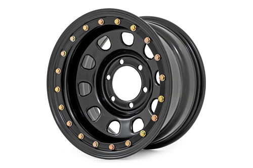 Rin de Acero con Beadlock Simulado | Negro | 15x8 | 5x4.5 | 3.30 Bore | -19