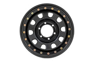 Rin de Acero con Beadlock Simulado | Negro | 16x8 | 6x5.5 | 4.25 Bore | -12