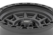 Rough Country 85 Serie Rin | Beadlock Simulado | Gris Gunmetal/Negro | 17x9 | 8x170 | -12