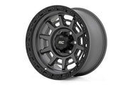 Rough Country 85 Serie Rin | Beadlock Simulado | Gris Gunmetal/Negro | 17x9 | 6x5.5 | -18mm