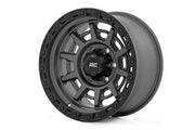 Rough Country 85 Serie Rin | Beadlock Simulado | Gris Gunmetal/Negro | 17x9 | 8x6.5 | +0