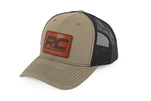 Gorra Rough Country | Malla Negra | Parche Rough Country | Café/Piel - Richardson 112
