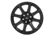 Rough Country 81 Serie Rin | Una Pieza | Negro Semi Brillante | 20x9 | 6x5.5 | 0mm