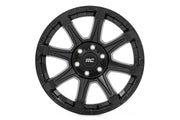 Rough Country 81 Serie Rin | Una Pieza | Negro Semi Brillante | 20x9 | 6x135 | -12mm