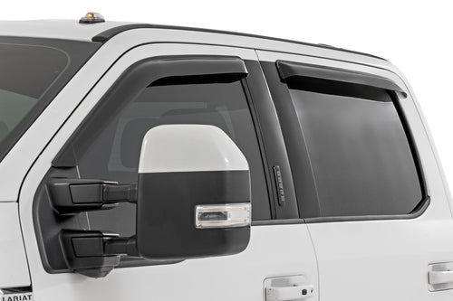 Deflectores de Ventana Lateral | Tape On Rain Guard | Ford F-150/Lightning/F-250/F-350/Raptor (15-26)