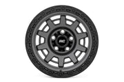 Rough Country 85 Serie Rin | Una Pieza | Gris Gunmetal/Negro | 15x8 | 5x5.5 | -19mm