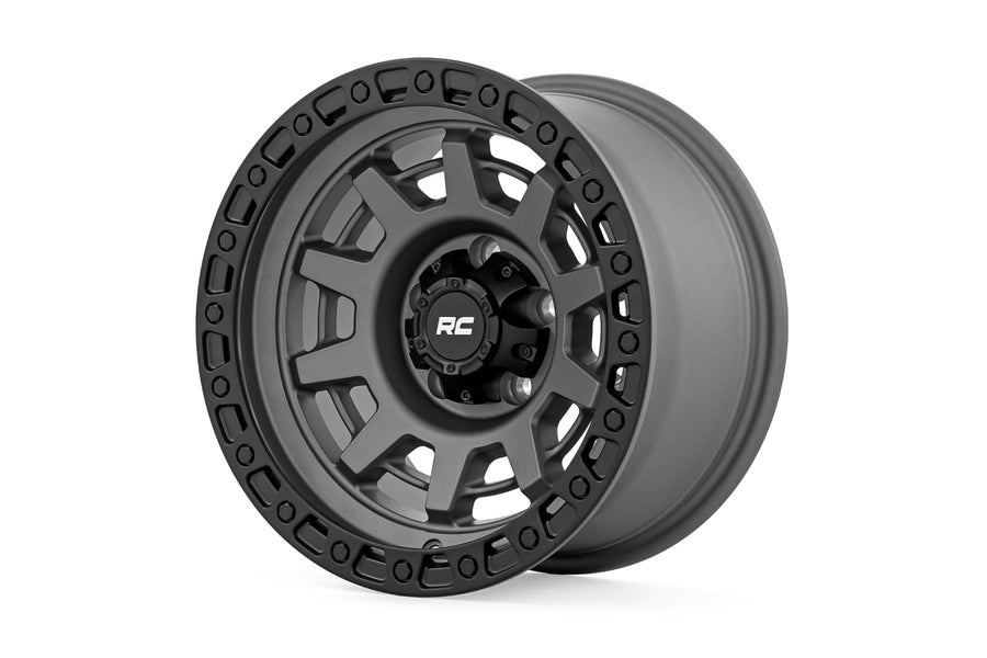 Rough Country 85 Serie Rin | Una Pieza | Gris Gunmetal/Negro | 15x8 | 5x5.5 | -19mm