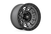 Rough Country 85 Serie Rin | Una Pieza | Gris Gunmetal/Negro | 15x8 | 5x4.5 | -19mm