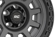 Rough Country 85 Serie Rin | Una Pieza | Gris Gunmetal/Negro | 15x8 | 5x5.5 | -19mm