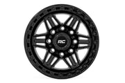 Rough Country 76 Serie Rin | Simulated Bead Lock | Negro Brillante | 17x9 | 5x4.5 | +0mm